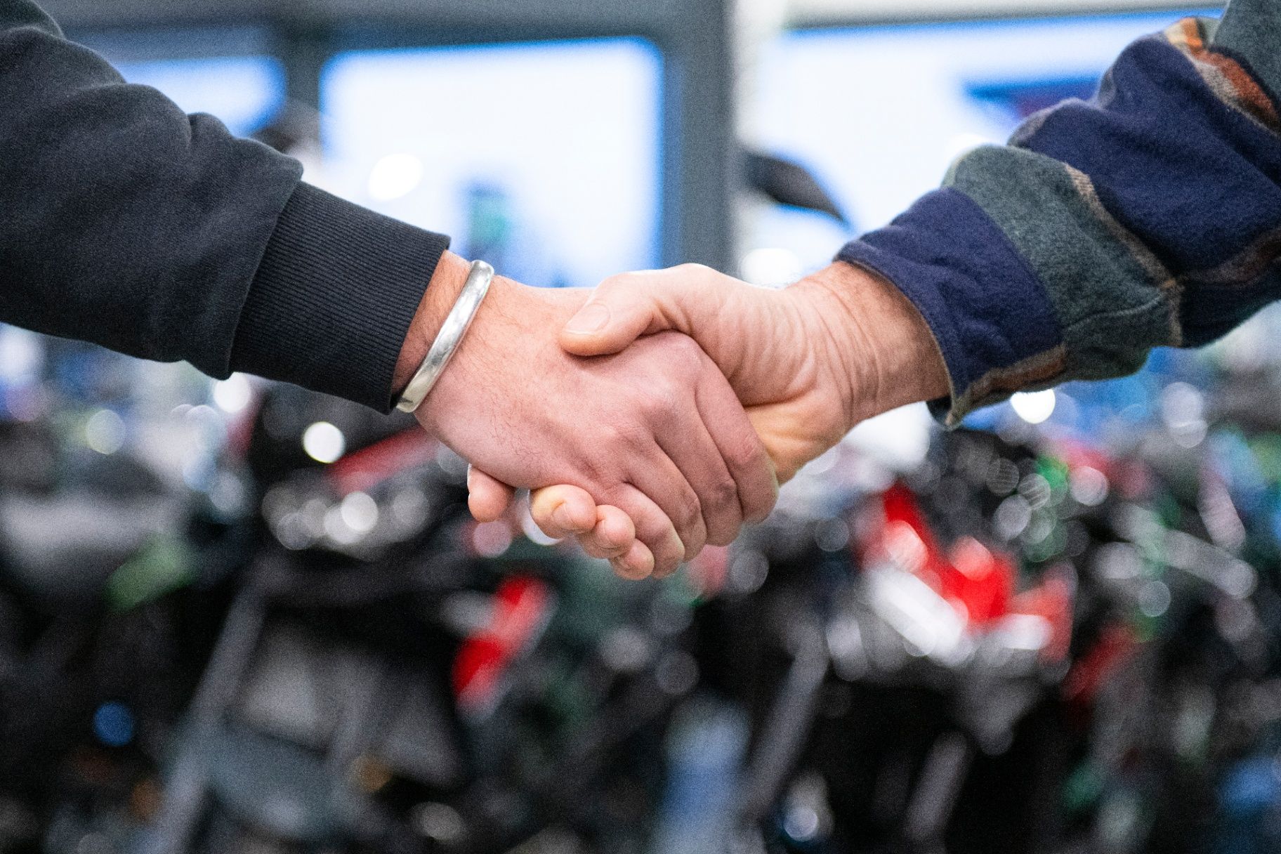 Detailaufnahme Motorrad-Lenker